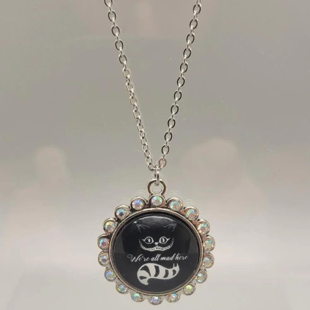 We're All Mad Here Bling Necklace, Jewelry, Hatter Fans,